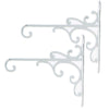 Sungmor Cast Iron Wall Hook Plant Hangers - Home & Garden Heavy Duty Hanging Bracket Plant Hooks - 2PC WHITE Decorative Wall Mount Hooks for Hanging