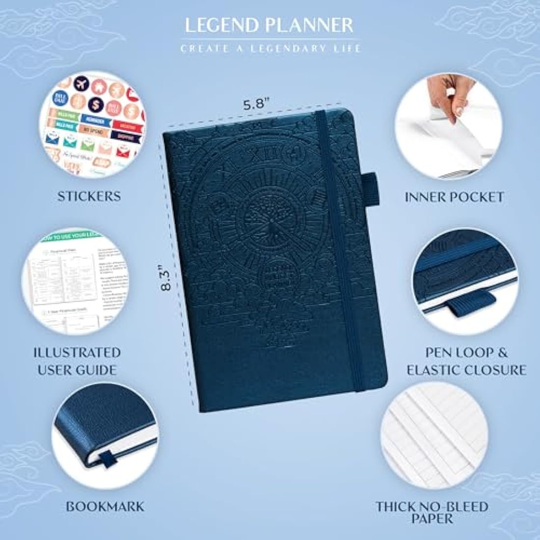 Legend Budget Planner – Financial Organizer Book. Money Account & Expense Tracker Notebook Journal for Household Monthly Budgeting (Mystic Blue)