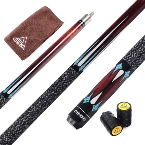 CUESOUL 58 Inch 19 Oz 1/2 Jointed Maple Billiard Pool Cue (CSTB005)