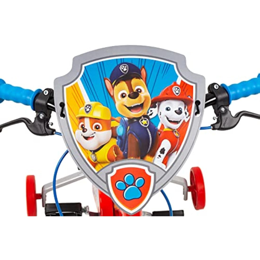 Toimsa Paw Patrol Kids Bike, Learn to Ride Bicycle, With Training Wheel Stabilisers, for Children Age 3+, Blue and Red