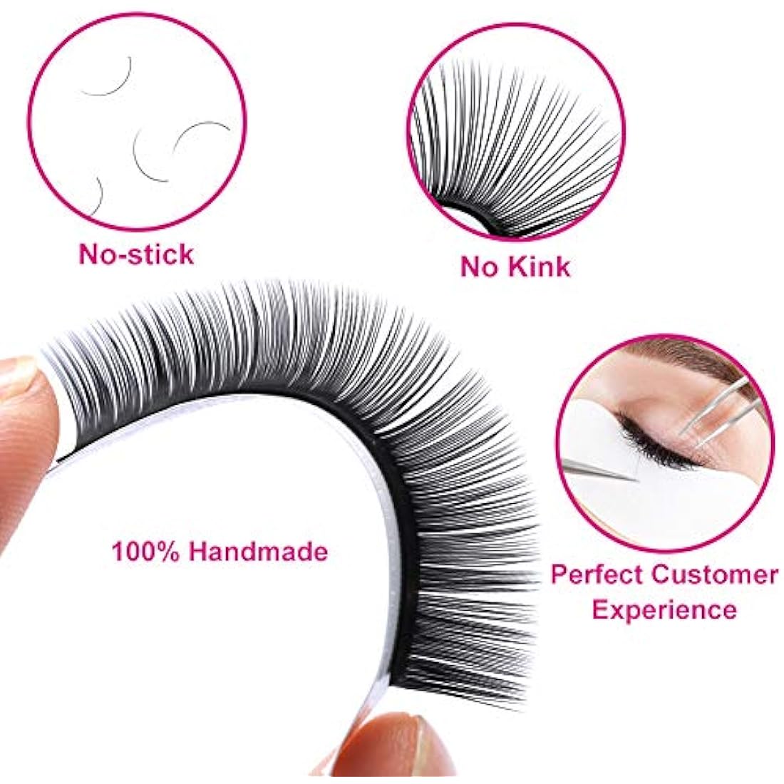 Fadlash Individual Classic Eyelash Extension 0.07mm C Curl 8-14mm Mixed Tray 1:1 Matte Black Professional Classic Individual Lashes