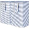 Lifewit Freestanding Laundry Basket 80L, Large Foldable and Waterproof Laundry Basket with Handles Easy Transport, Laundry Basket for Clothes, Towels, Toys, Blankets, Blue, 2 Packs