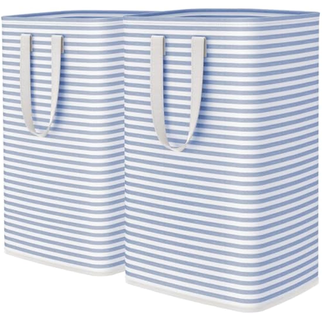 Lifewit Freestanding Laundry Basket 80L, Large Foldable and Waterproof Laundry Basket with Handles Easy Transport, Laundry Basket for Clothes, Towels, Toys, Blankets, Blue, 2 Packs