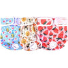 Medo 3 Packs Reusable Dog Nappies, Super Absorbent Washable Dog Diapers Puppy Sanitary Wraps Panties for Female Pet Incontinence and Long Travels 40-50 cm/15.7-19.7 (M), pink+blue+yellow