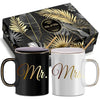 Triple Gifffted Mr and Mrs Couples Gifts for Wedding Anniversary, Engagement, Christmas, Valentines, Him Her, His Hers Newlywed Mugs, Bride Groom, Couple Gift, Lids, Ceramic Cup, 380 ML