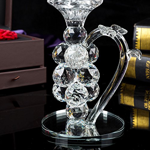 London Boutique Crystal Tea Light Candle Holders with Cover Decorative with Swarovski Crystal Elements Gift Present (Single)