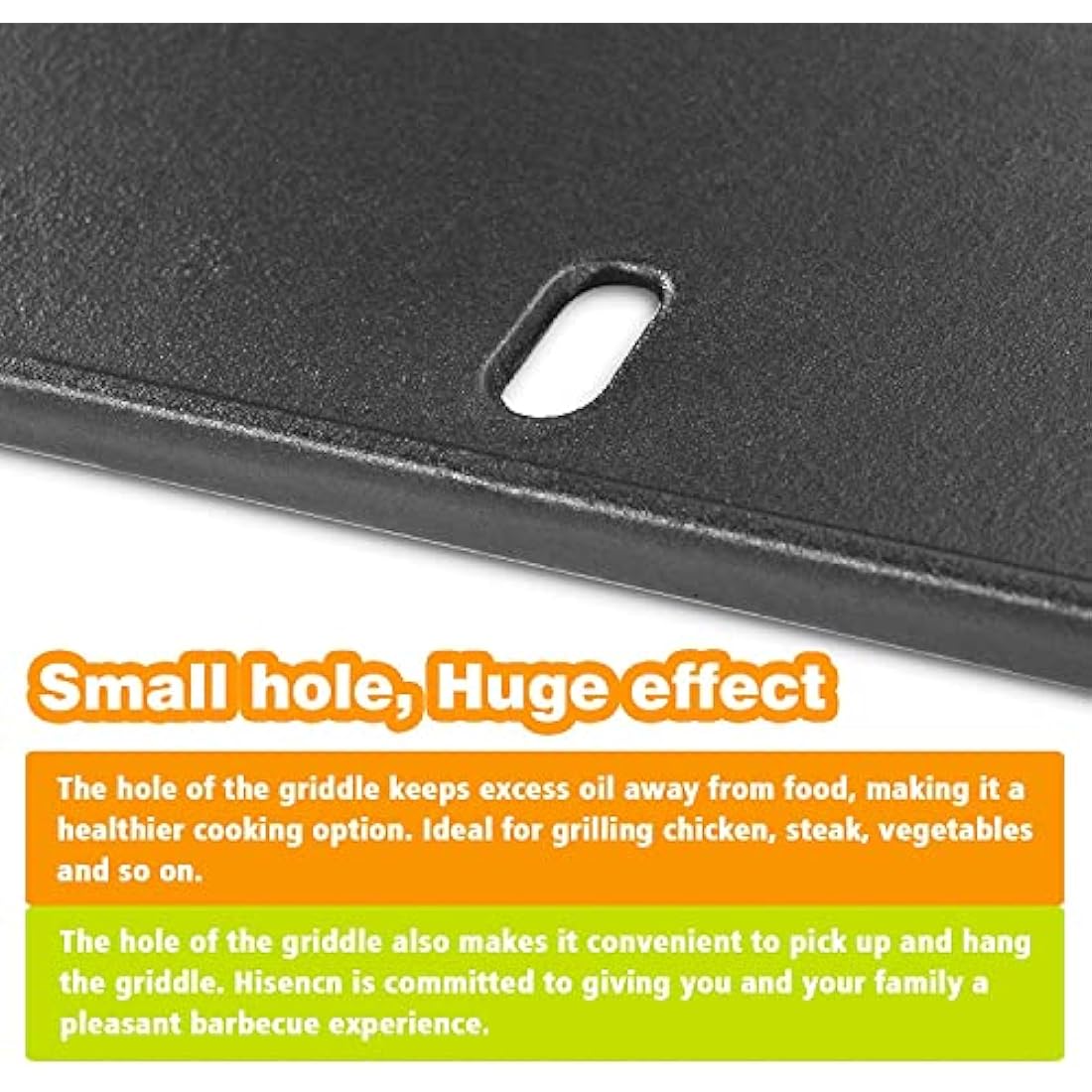 GFTIME 13191 43.4 x 23.6cm Cast Iron Griddle Plate for Landmann Triton 2, Landmann Miton 4 Gasgrill, Cast Iron Plancha Egg Chicken Frying Cooking Plate, 1 Pack
