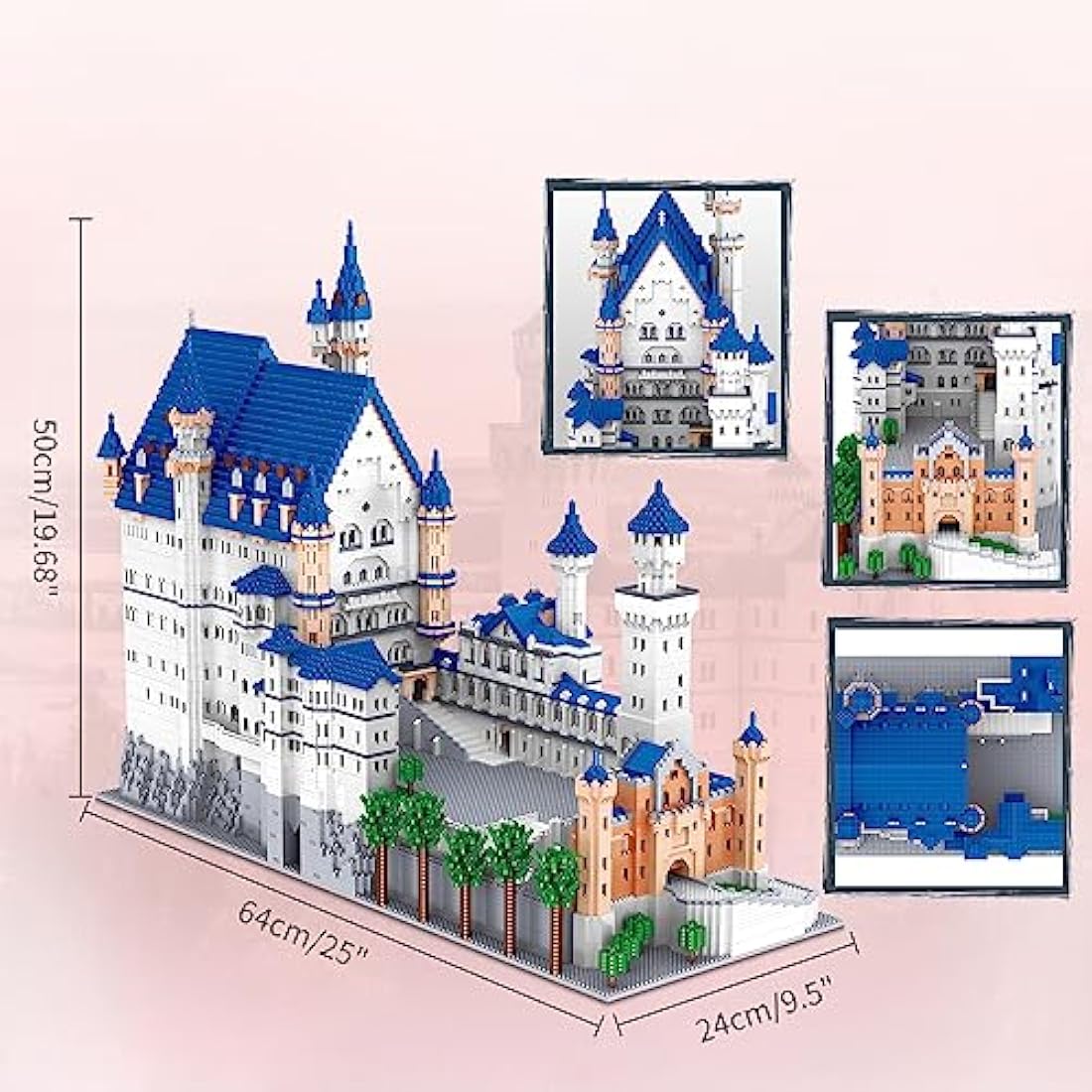 LULUFUN Building Block Kit, Mini Building Kit, Famous Architecture Mini Block Set, Toy Gifts for Adults and Children, Neuschwanstein Castle Model 11810 Pieces