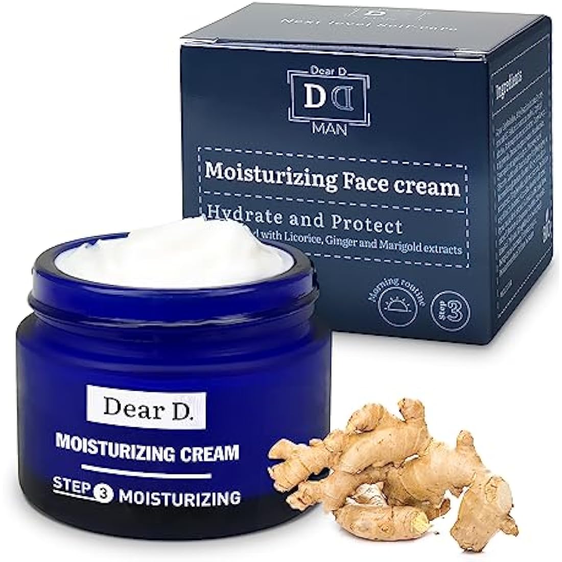 Dear D. Men's Face Moisturizer | Emollient, Moisturizing, and Relaxing Face Cream | Perfect for Dry or Pre-cleansed Skin | Practical 50ml Size