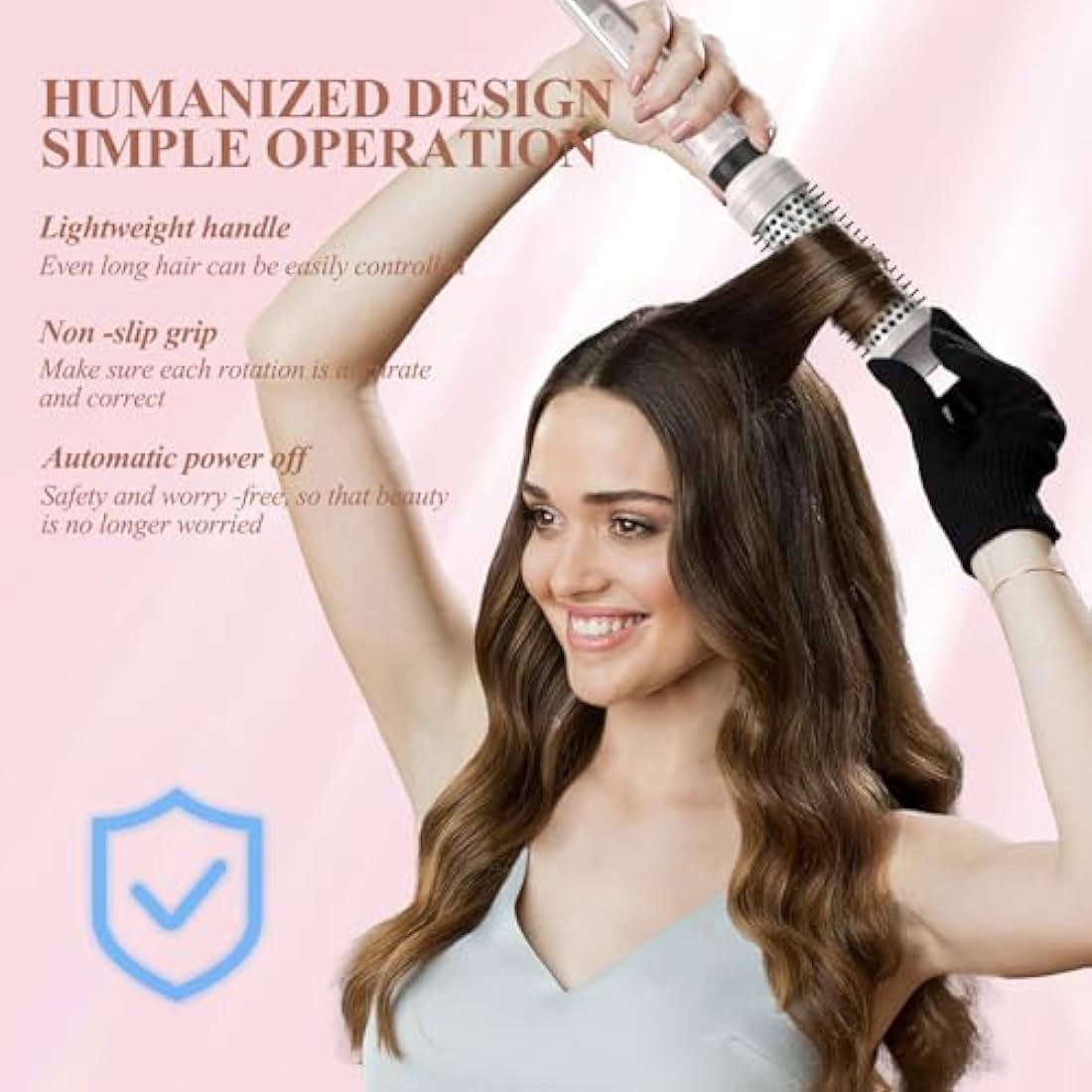 Thermal Brush 3 in 1 Set, Ionic Heated Round Curling Create Volume & Smoother Hair Style for Fully Dried Hair, Ceramic Fast Heating Curling Iron Brush with Temperature Lock & Auto-Power Off (Silvery)