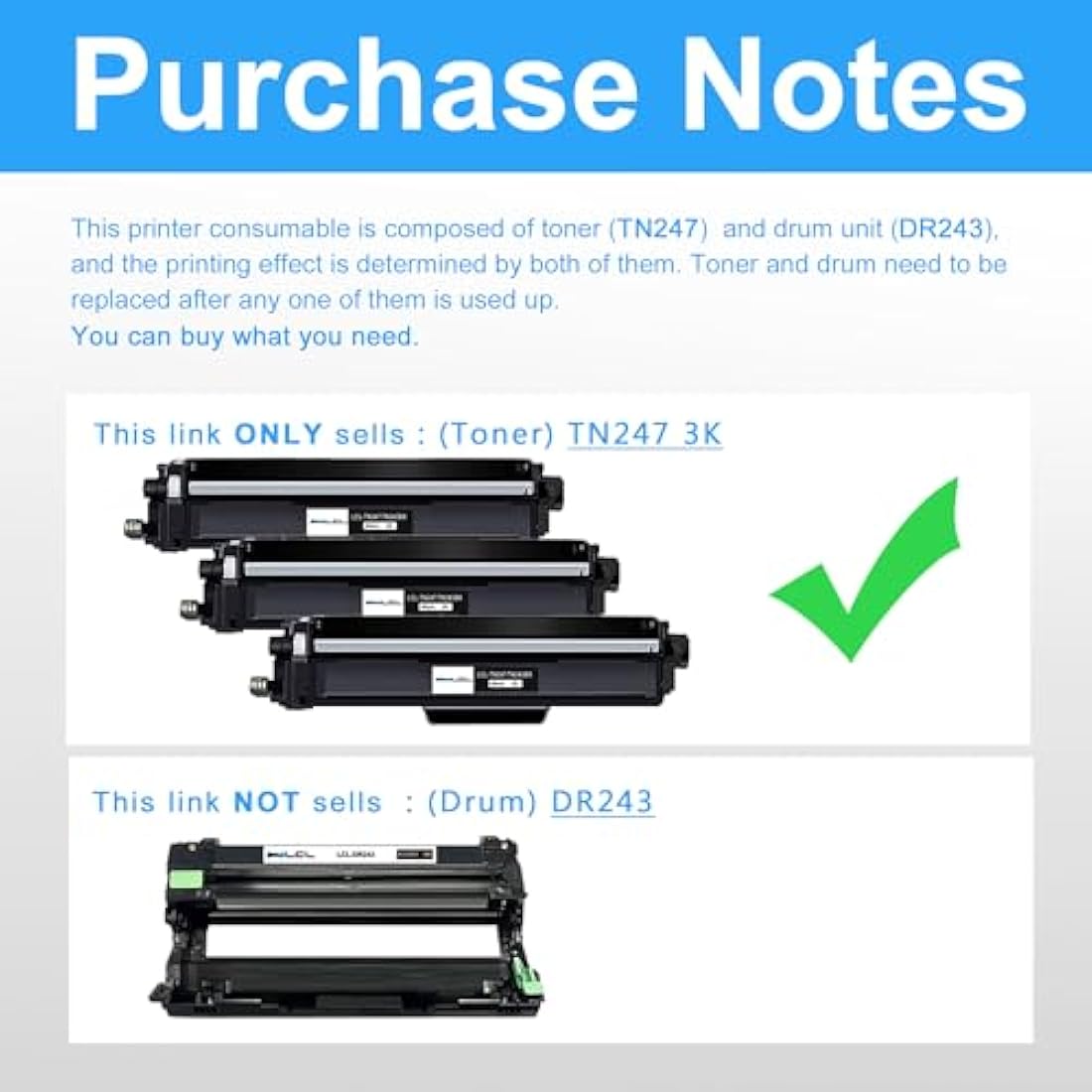 LCL Comatible Toner Cartridge TN243 TN247 TN-247 TN247BK TN-247BK 3000Pages (3 Black) Replacement for Brother HL-L3210CW HL-L3230CDW HL-L3270CDW MFC-L3710CDW MFC-L3750CDW
