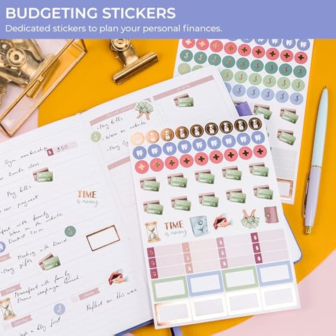 GoGirl Value Sticker Pack – 850+ Small Aesthetic Stickers for Planner, Journal & Calendar – Holidays, Seasonal Stickers, Inspirational Quotes, to-dos, Appointments, Budgeting & Text Boxes – 19 Sheets