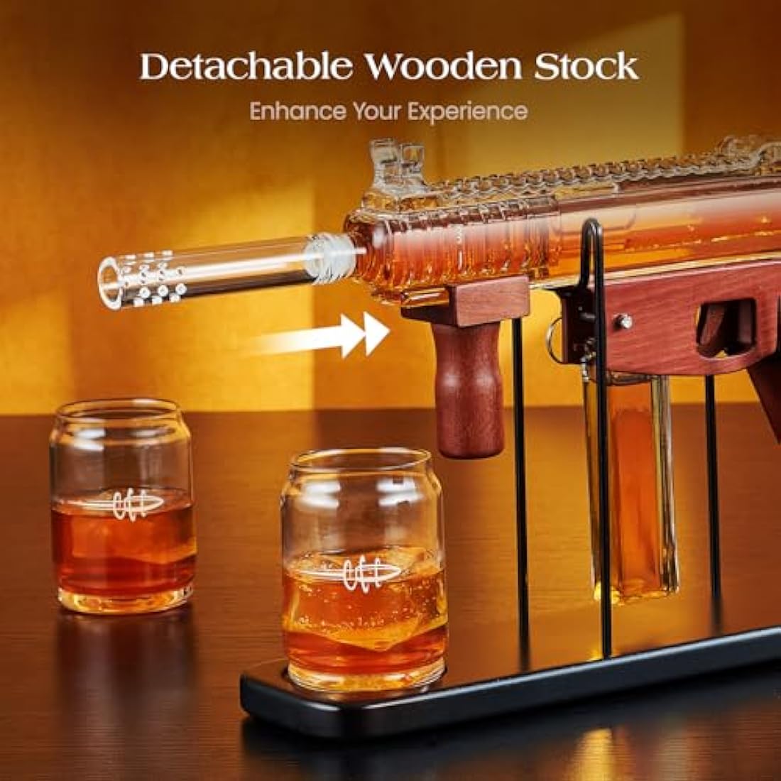 Gifts for Men Dad, Kollea Gun Whiskey Decanter Set-Limited Edition, Liquor Decanter with Bullet Shot Glass, Cool Anniversary Birthday Gift for Him Husband, Military Present for Home Bar Drinking