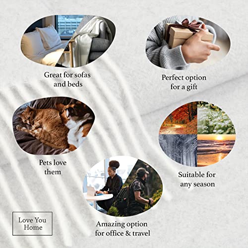 LYHome Cashmere Blanket with Merino - Wool Throw, Sofa Bed and Couch Large Bedspread, Extra Soft Warm Throws for Sofas Chairs, Single Double Size