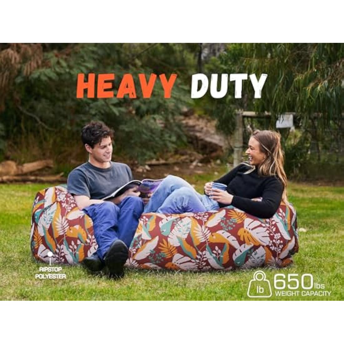 WEKAPO Inflatable Lounger Air Sofa Hammock-Portable,Water Proof& Anti-Air Leaking Design-Ideal Couch for Backyard Lakeside Beach Traveling Camping Picnics & Music Festivals