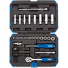 Draper 1/4" 47 Piece Square Drive Metric Socket Set | Micrometre Reversible Hand Tool |Soft Grip Ratchet | 21 Metrics Sockets Mechanics Car Tools | Professional Plastic Storage Case | 16355