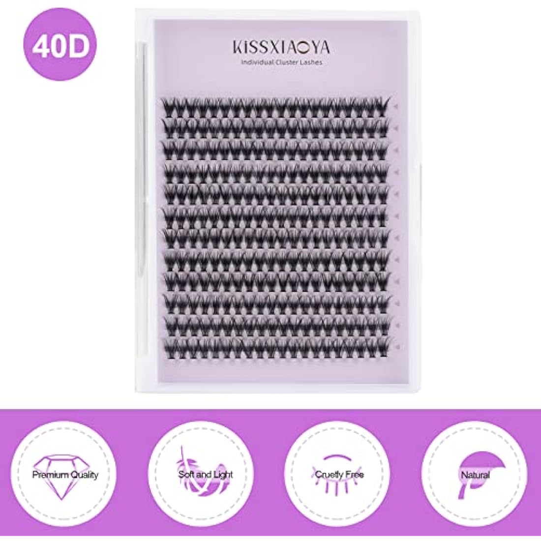 Cluster Eyelash 240pcs 40D 0.07 D Curl 11mm Cluster Eyelashes Extensions, Soft Individual Lashes Natural False Eyelashes Clusters DIY Eyelash Extension At Home (11mm, 40D-D-0.07)