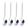 SUIXI Toilet Brush Set, Upgrade Toilet Brush with Edge Cleaner, Long Handle, Curved, Plastic with Strong Bristles for Deep Cleaning