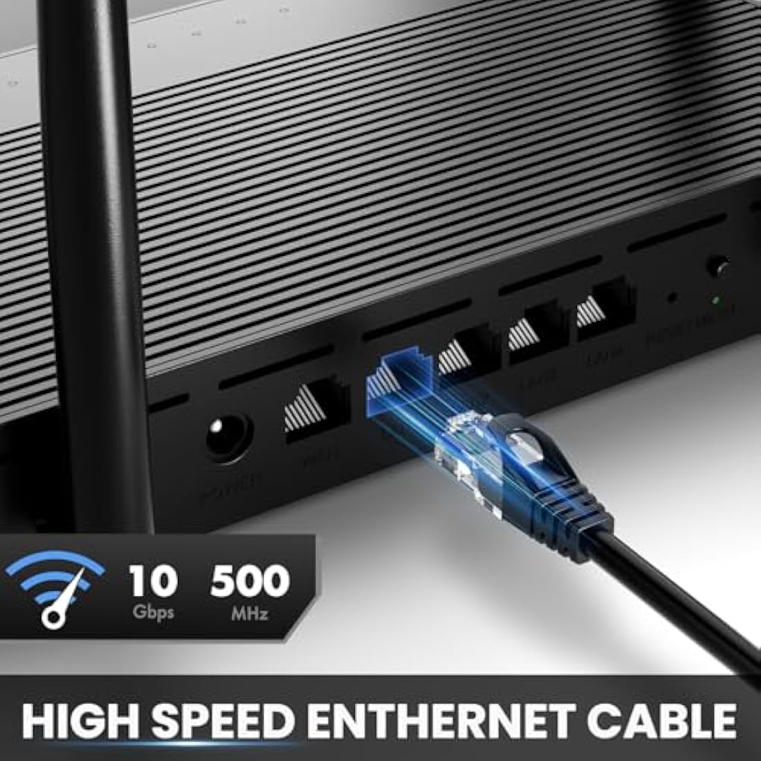 Ultra Clarity Cables Ethernet Cable Cat6 60M/200ft High-Speed 10Gbps LAN Cable with Gold Plated RJ45 Connector for Router, Modem, PC, Switches, Hub, Laptop, Black, 1 Pack