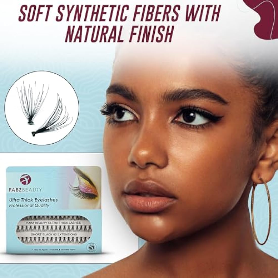 Individual Cluster Eyelashes False Extension | Ultra Thick Knotted Cat Eye Lash Clusters | Lightweight and Waterproof for a Stunning Look (Short 8 mm)