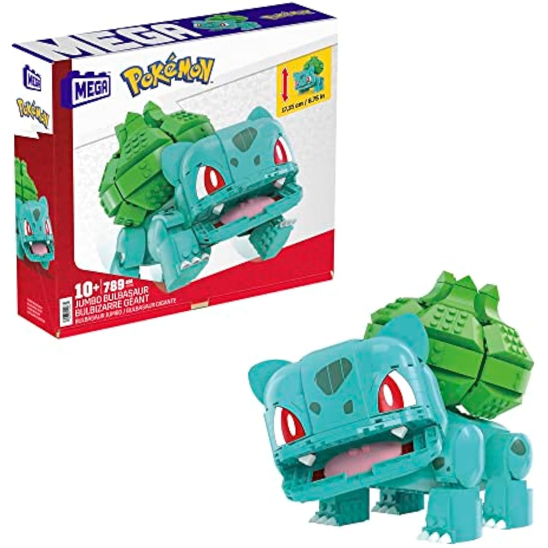 MEGA Pokémon Action Figure Building Toys for Kids, Jumbo Bulbasaur with 355 Pieces, Buildable and Poseable, 7 inches, 7 Year Old Gift Idea