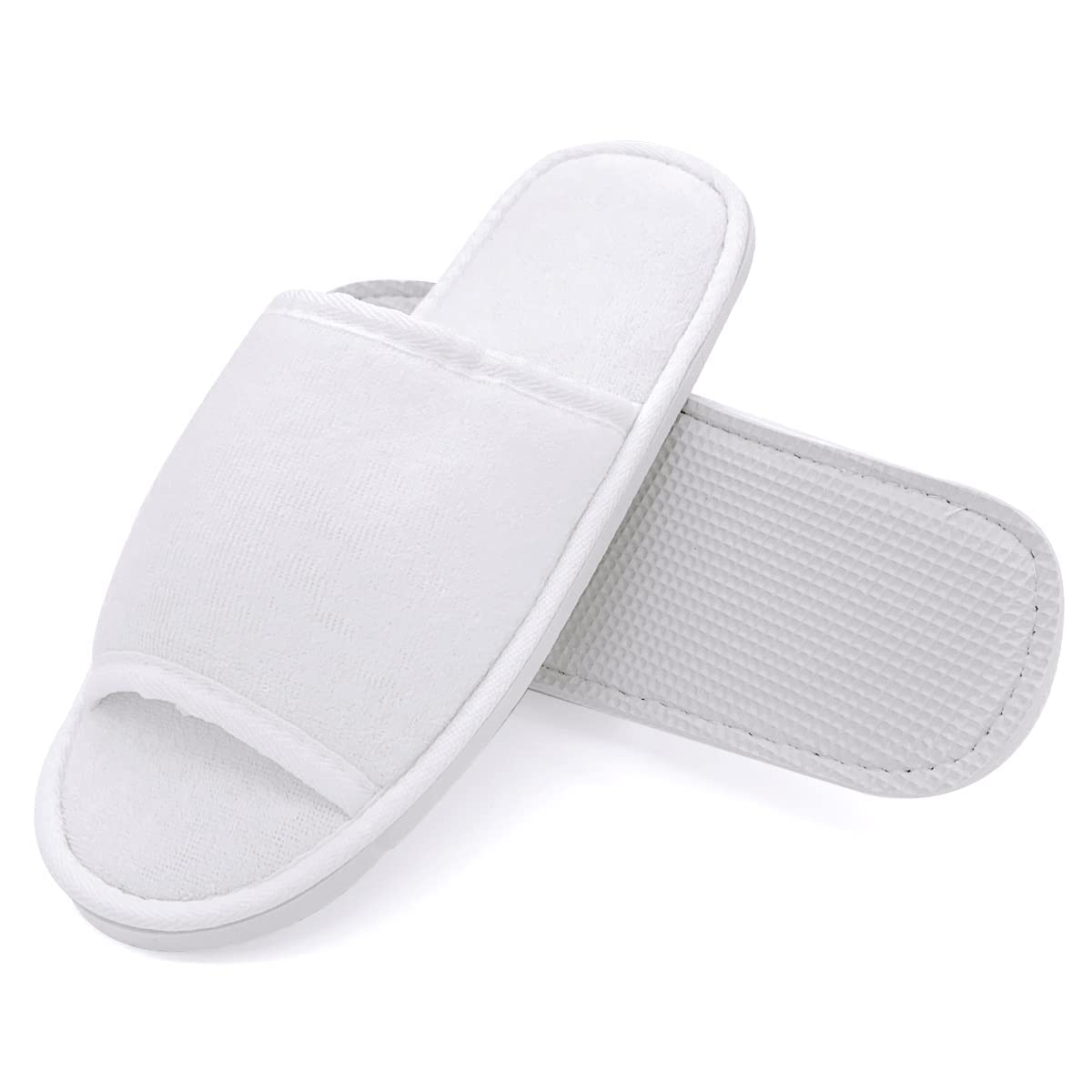 JOMIX Unisex Soft Comfy Ultra Light Sponge Slippers Set Guest Visit Hotel SPA Travel Non-Disposable Slippers Set MD3762 ( 02 White 2 pairs, 6 )