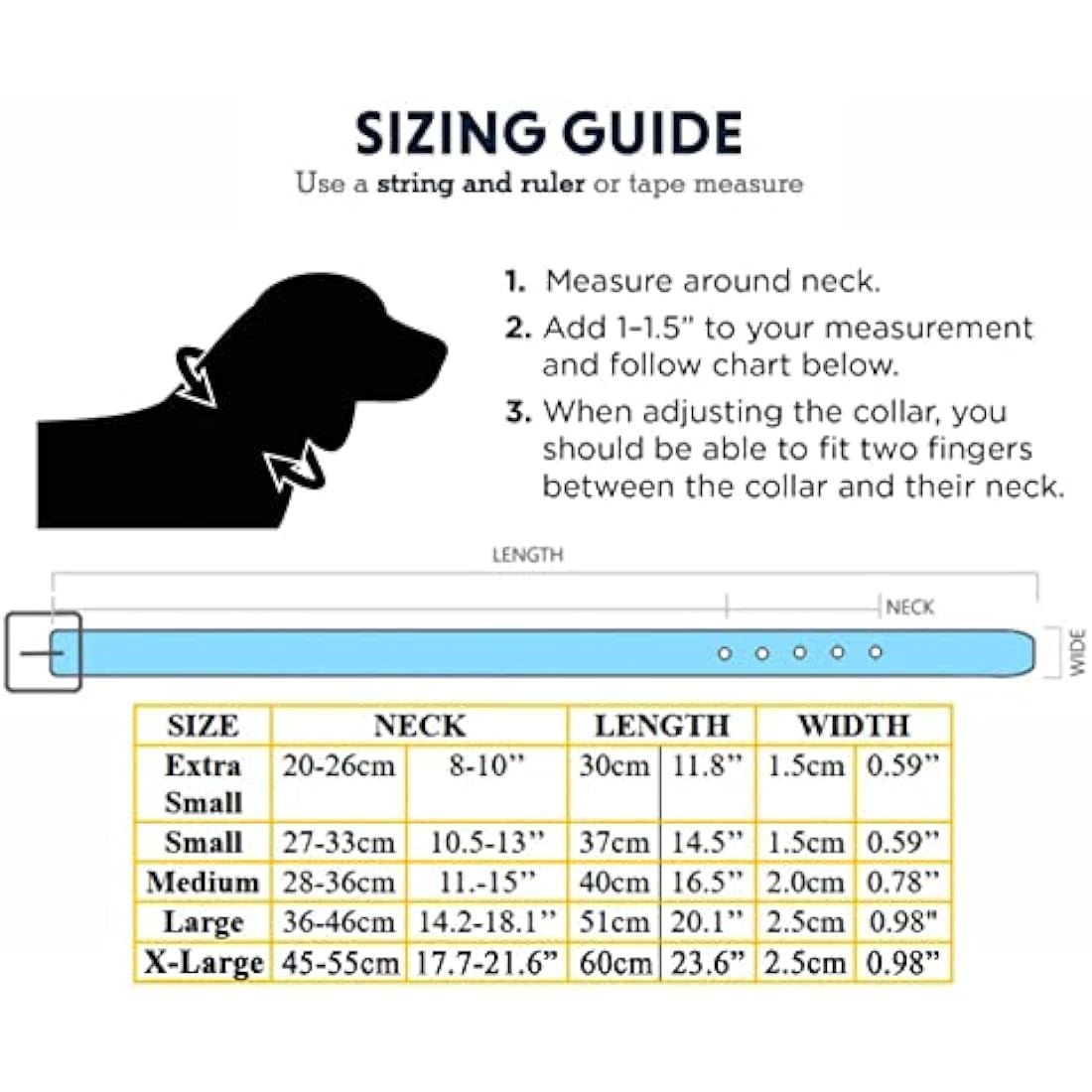 Vibrant Leather Dog Collar for Puppy, Cat, Kitten, Dogs - For Small, Medium, Large & Extra Large Pet Collars (Extra Large (45cm - 55cm Neck), Blue)