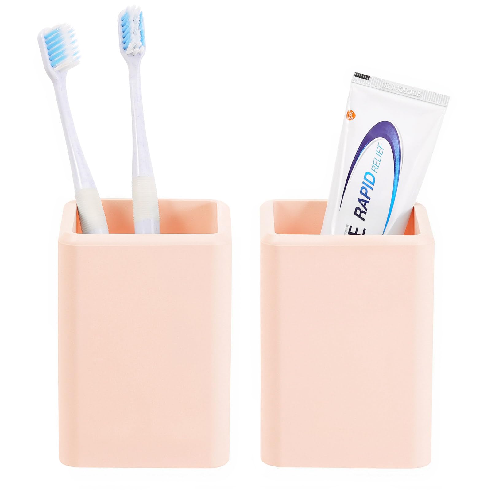 Luxspire Toothbrush Holders 2 Pack, Fast Drying Toothbrush Holders for Bathroom, Diatomite Toothbrush Cups Toothpaste Holder for Bathroom Countertop,