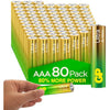 Ultra Alkaline Triple A Batteries, Long Lasting Power for High-Performance Devices - Ideal for Radio, Camera, Alarm - Industrial Use, Anti-Leakage, 10-Year Shelf Life - 80 Pack by GP AAA Batteries