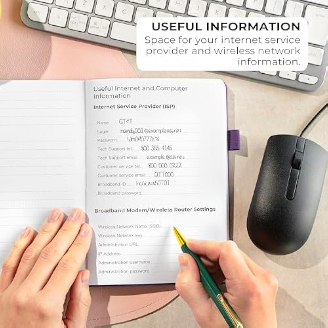 Clever Fox Password Book with alphabetical tabs. Internet Address Organizer Logbook. Medium Password Keeper for Website Logins (Purple)