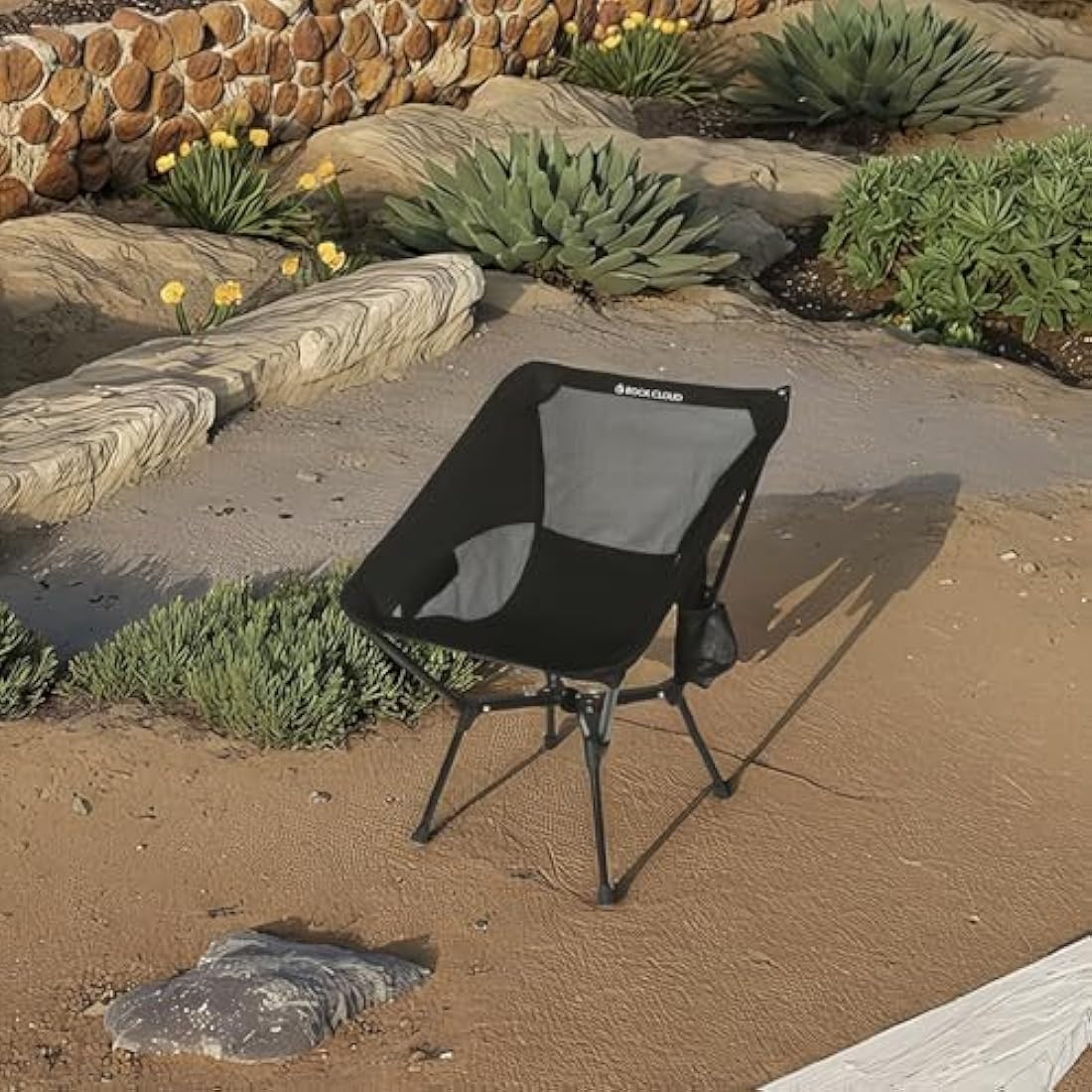 ROCK CLOUD Portable Camping Chair X-Shape Ultralight Chairs Lightweight Fold Up Outdoor with Carry Bag for Garden Picnic Hiking Backpacking Lawn Beach Sports