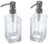 Versatile Glass Soap Dispenser Bottle with Pump, 12 Oz Dripless Stainless Steel Pump Bottle, Refillable Liquid Hand Jar Dispenser for Bathroom,