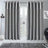 Sienna PAIR of Crushed Velvet Band Curtains Fully Lined Eyelet Ring Top Faux Silk Window Treatment Panels - Silver Grey, Width 66" x Drop 90"
