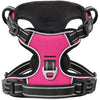 HEELE No Pull Dog Harness, Release on Neck, Reflective Adjustable with Front Back 2 Leash Attachments and Soft Padded Control Handle for Small Medium Large Dogs, Fuchsia, M