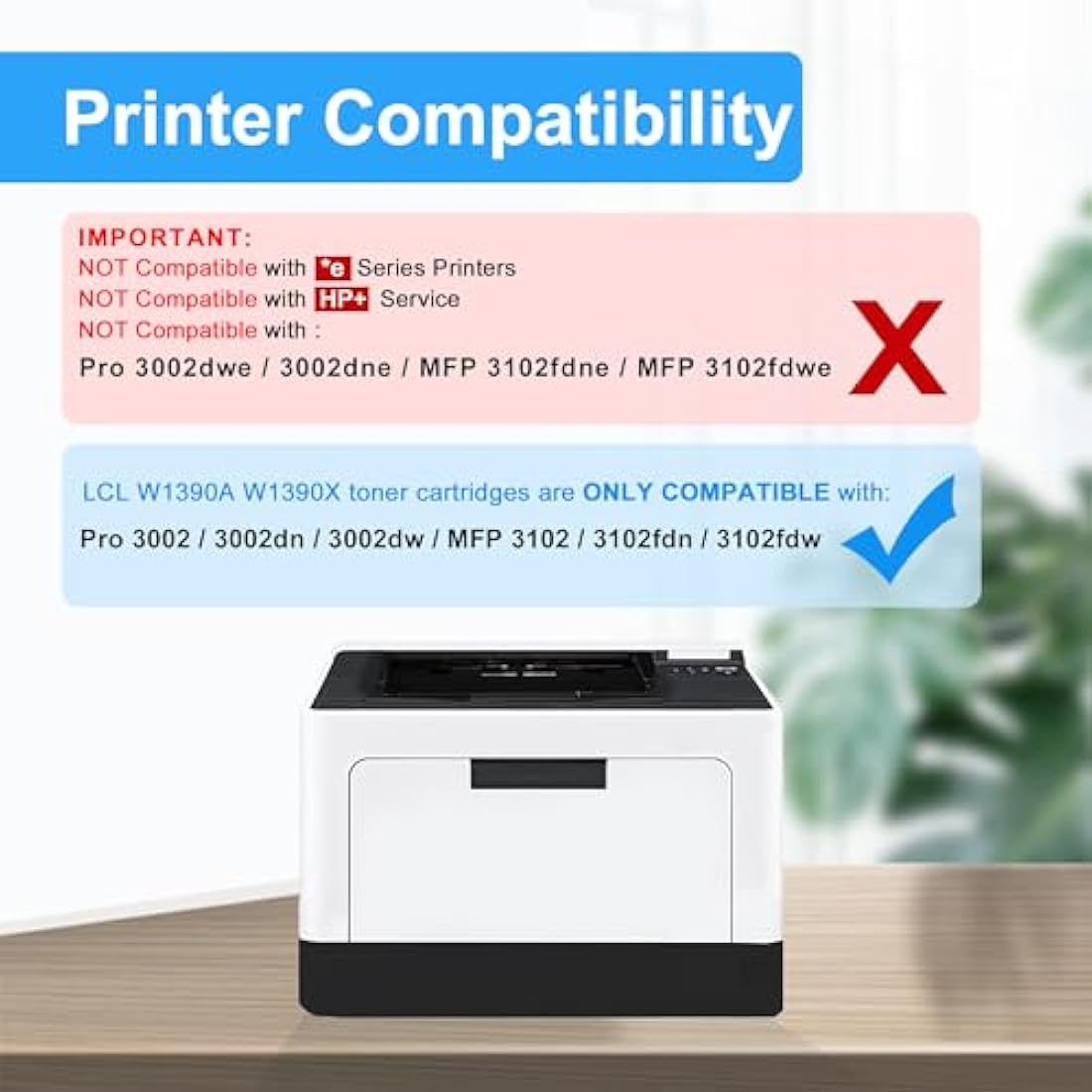 LCL 139X Toner Cartridge Relacement for HP 1139A W1390A 139X W1390X with Chip Replacement for HP LaserJet Pro 3002 3002dn 3002dw MFP 3102 3102fdn 3102fdw Printer (1 Pack)