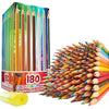 KreativeKraft Coloured Pencils Set of 180 - Colouring Pencils for Kids Teens and Adults - 30 Colours Sharpener Included - Art Supplies School Supplies - Kids Pencils Age 3+