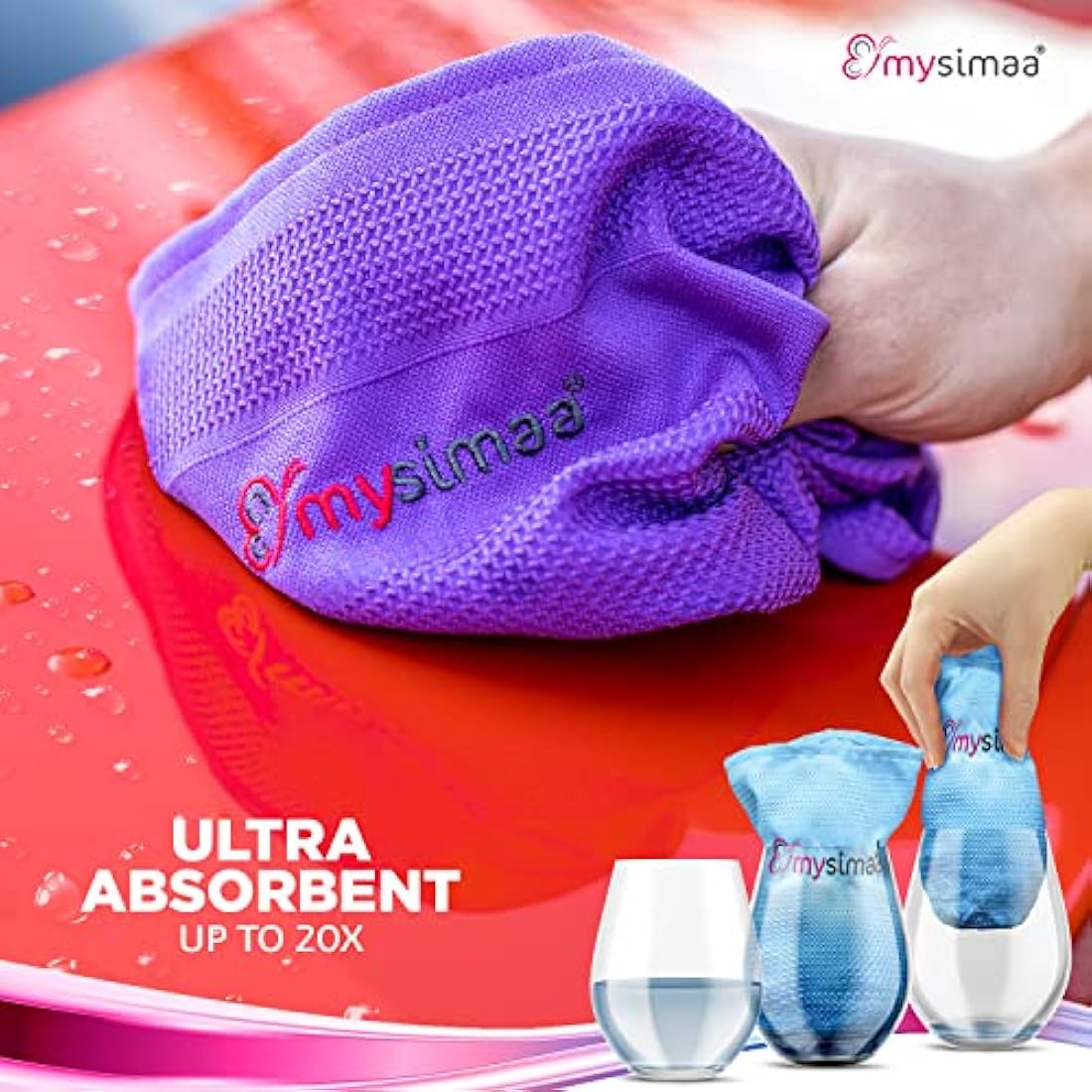 mysimaa® Neon cleaning cloths premium professional microfibre all-purpose cleaning cloths without cleaning agents for streak-free shine in the home, car, office as well as for window mirror glas