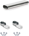 Oval Wardrobe Rail Polished Chrome Hanger Pole Closet, Hanging Rails and Fittings for Clothes (700mm (0.7m) ~27.5?)