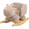 Nattou Wooden Rocker, Fully Padded Seat, Side Supports, Safety Belt, Handles For Small Hands, PETA-Approved Vegan, Soap-Water Cleaning, Super Soft Teddy Fabric Material, 10-36 Months, Taupe Rhino