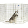MidWest Homes for Pets Folding Metal Dog Exercise Pen and Pet Playpen with Door, Includes Grounding Stakes and Provides 1.5 Meters of Play Space, 122 cm Tall, Gold Zinc, 548-48