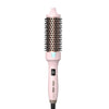 K&K Thermal Round Brush, Curling Iron with LED Display, Dual Voltage Hair Styling Tool (Pink, 38mm)