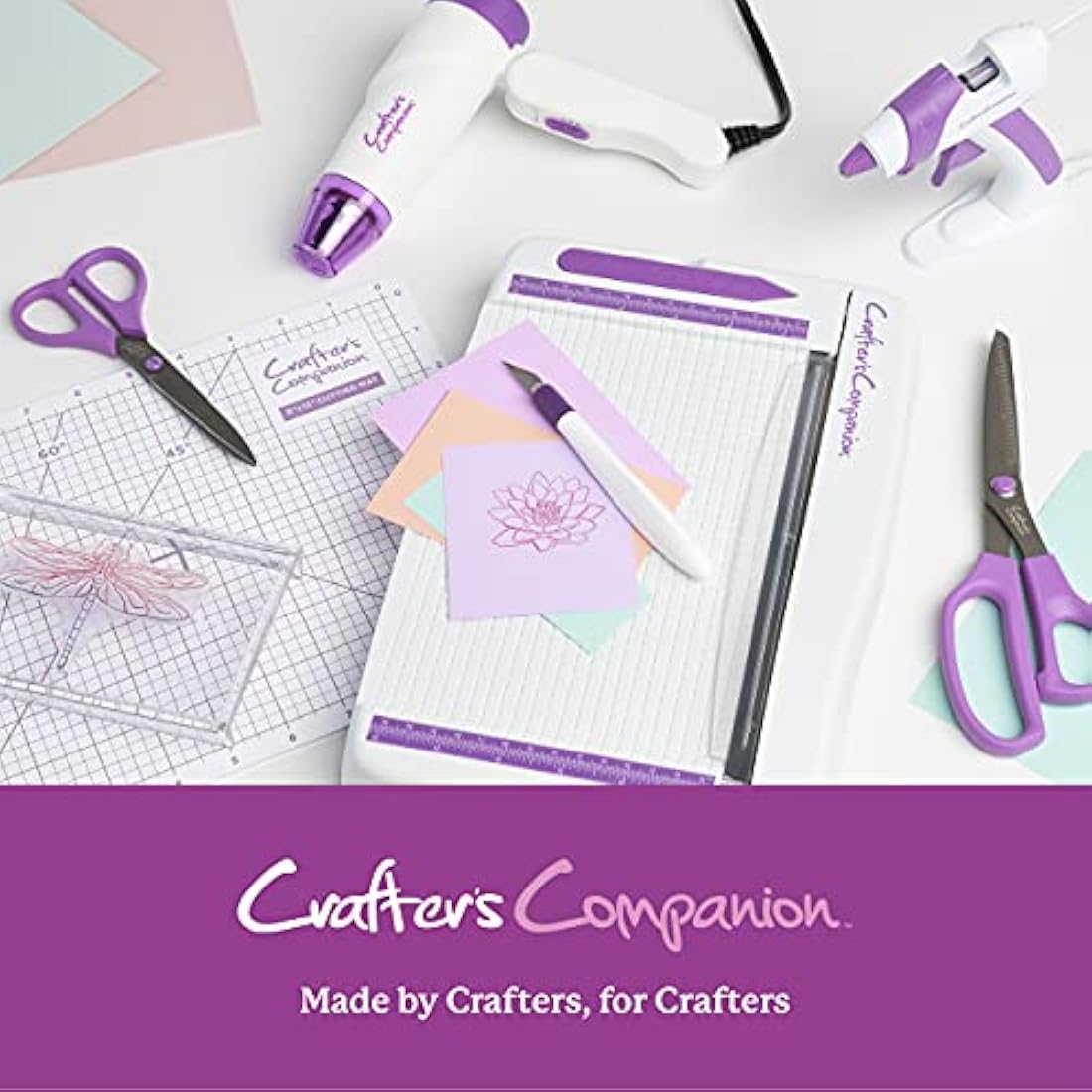 Crafter’s Companion Metal Die & Stamp Storage Folder Large - Holds Panels 9” x 11” - Includes Zip Closure Perfect for Crafting on The Go, Purple