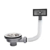 Kitchen Sink Waste Kit,SopimusZ Stainless Steel Sink Overflow Kit, 114mm Kitchen Sink Strainer,with Overflow Pipes & Square Drain Cover