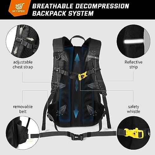 SKYSPER Rucksack 30L Hiking Backpack, Lightweight Travel Backpack Camping Pack for Men Women