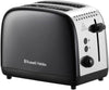 Russell Hobbs 2 Slice Lift & Look Toaster (Longer slots, 6 Browning levels, Defrost/Reheat/Cancel function, Removable Crumb Tray, 1670W, Black &