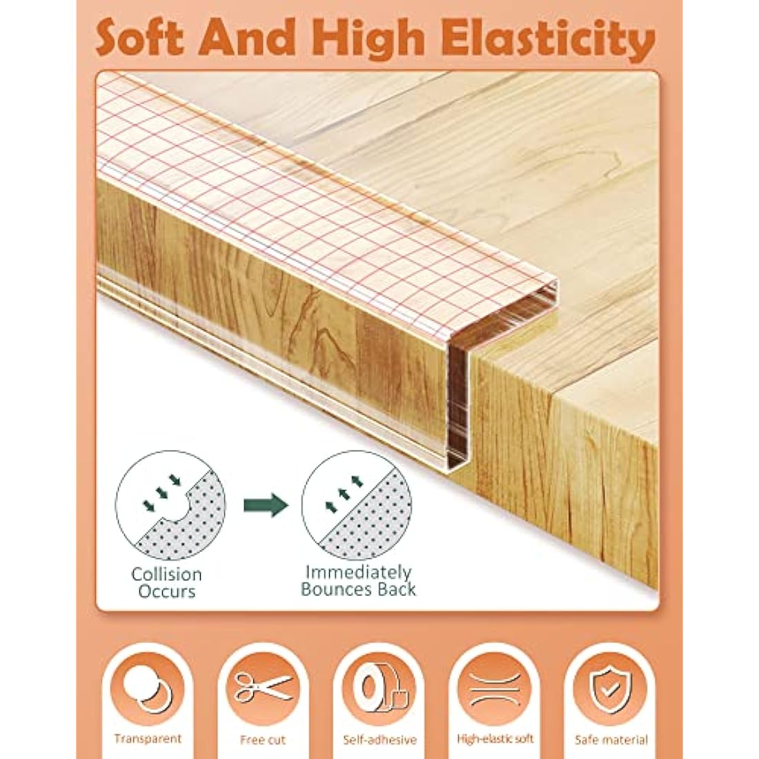 Clear Edge Protector Strip, 3m Extra Strong Transparent Baby Proofing Corners Guards, Extra Wide Nano Tape, Baby Child Safety Tables Corner Guards for Furniture Against Sharp Corners（5cm Width）