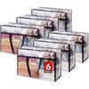Lifewit 6 Pack Clear Plastic Storage Bags, 60L Foldable Clothes Storage Boxes Wardrobe Storage Organizer Moving Bags with Reinforced Handle for Loft Wardrobe for Bedding Clothes Blanket Duvet