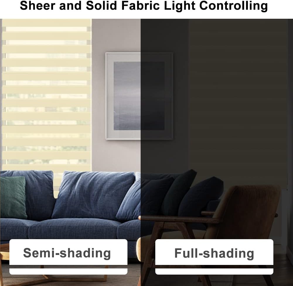 Day and Night Zebra Roller Blinds 75x150cm Light Filtering Kokorona