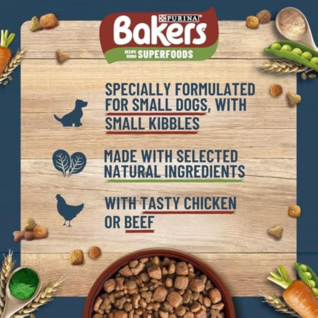 Bakers Small Dog Dry Dog Food Beef & Veg 10kg