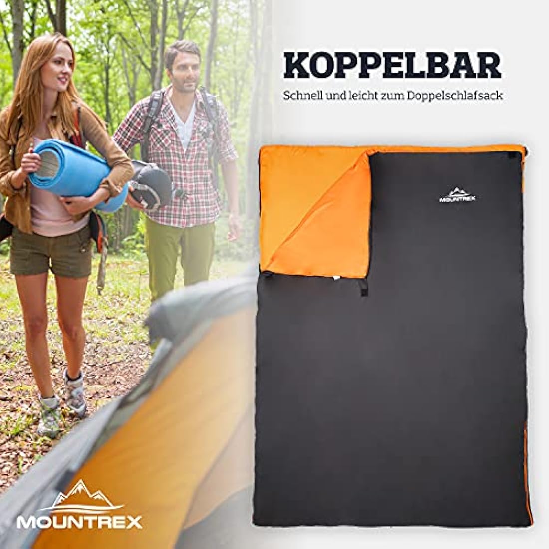 MOUNTREX® Sleeping Bag - Small Pack Size & Ultralight (700 g) Summer Blanket Sleeping Bag - Outdoor Summer Sleeping Bag - Camping, Travel, Festival - Linkable